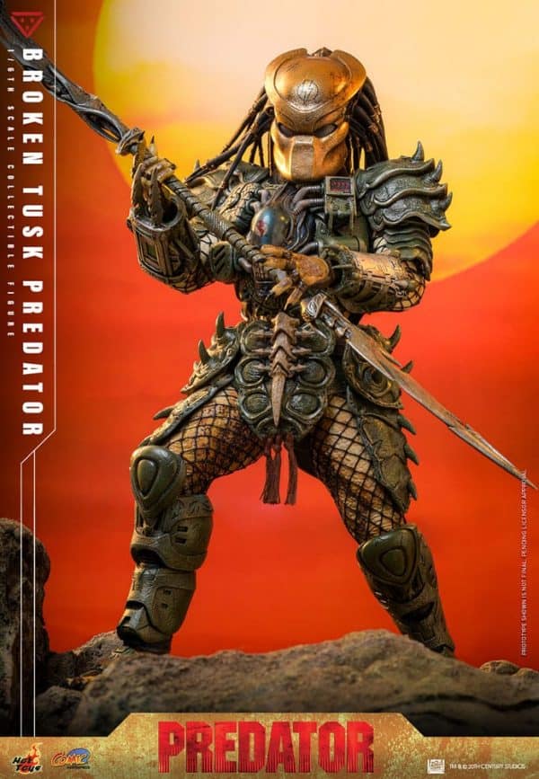 Alien vs. Predator Comic Masterpiece Action Figure 1/6 Broken Tusk Predator 35 cm - Afbeelding 3